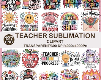 Teacher Quotes PNG Bundle, Back to School Clipart (Digital Download)