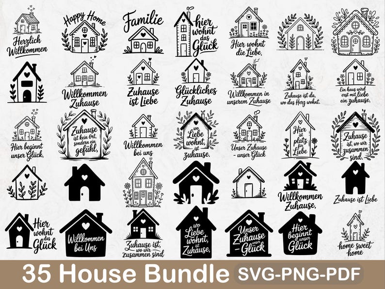 35 House Bundle SVG, PNG, PDF Clipart (instant Download) - Etsy