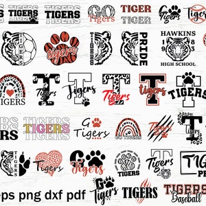 Tigers SVG Bundle, school spirit shirt svg, Tiger Head Svg, High School Tigers Football svg, Tiger png Tigers Png, Tigers mascot svg