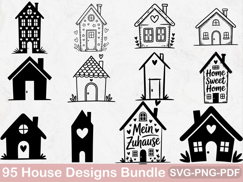 House SVG Bundle | Home Decor Clipart, Cricut Cut Files (95 Designs) - Etsy