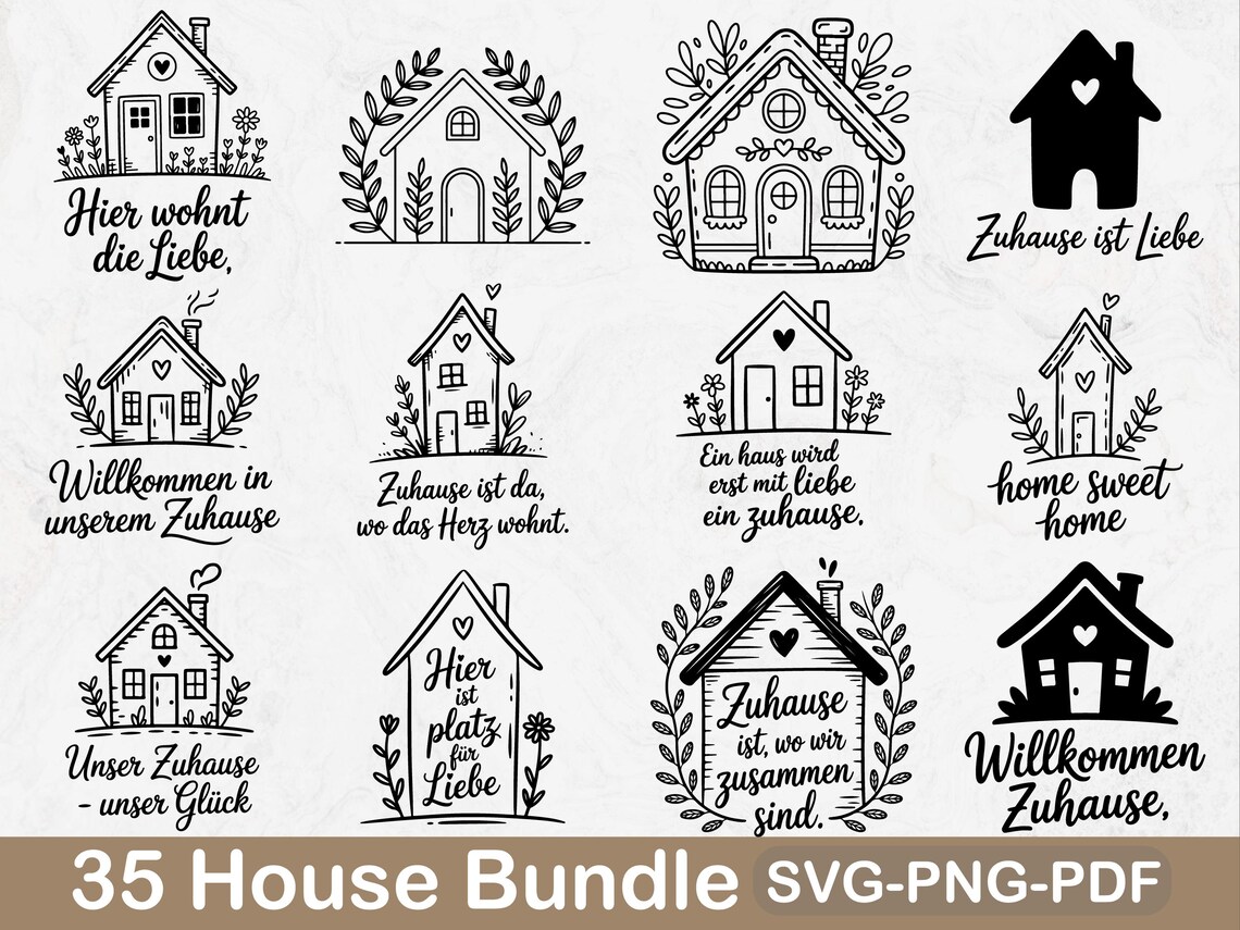 35 House Bundle SVG, PNG, PDF Clipart (instant Download) - Etsy