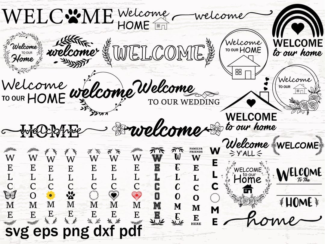 Welcome SVG Bundle | Welcome Home & Farmhouse Door Sign Quotes | Svg ...