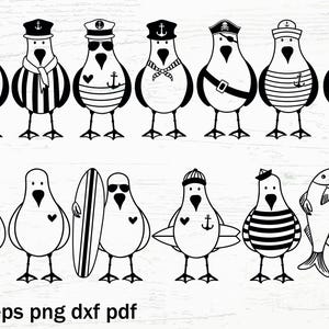 Plotter file Möwe Moin sailor seagull maritime Svg, maritime german saying cool cut file,clipart seagull sailor, seafaring svg commercial