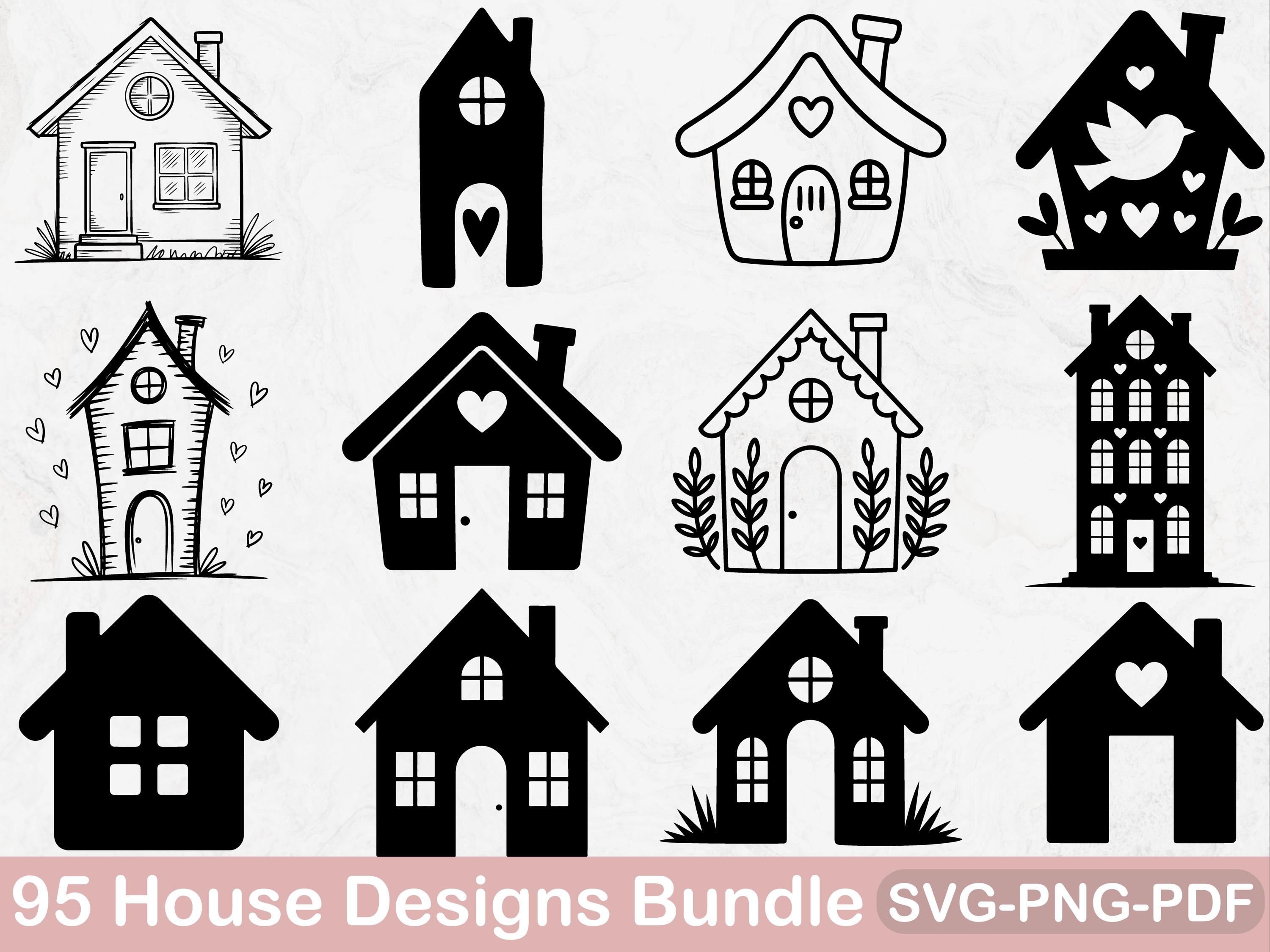 House SVG Bundle | Home Decor Clipart, Cricut Cut Files (95 Designs) - Etsy