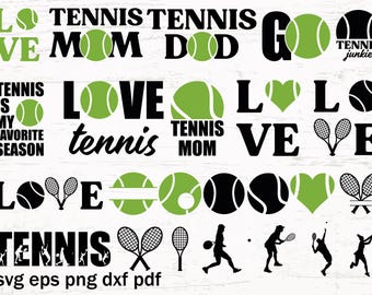 Tennis SVG Bundle | Tennis Mom Dad Quotes & Tennis Icons | Svg Png Eps Dxf Pdf Cut Files