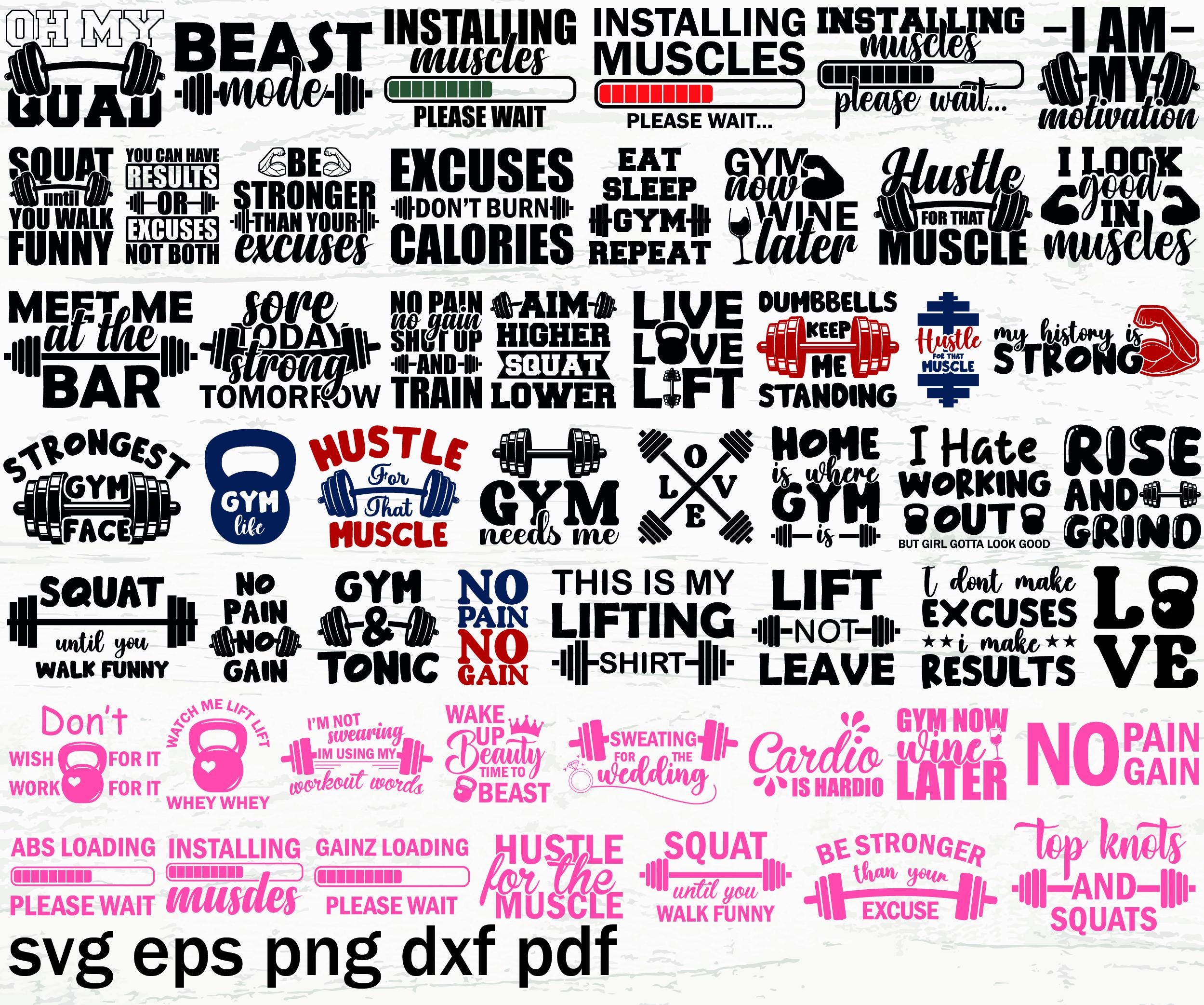 Gym SVG, Workout SVG, Fitness SVG, Gym Motivation Svg, Gym Cut File, Gym Quotes Svg, Gym Shirt Svg, Exercise Svg, Hustle Svg
