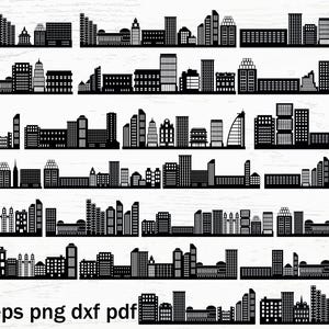 City svg, superhero buildings, Hanover skyline silhouette graphic, Skyline city, clipart superhero buildings block, clipart