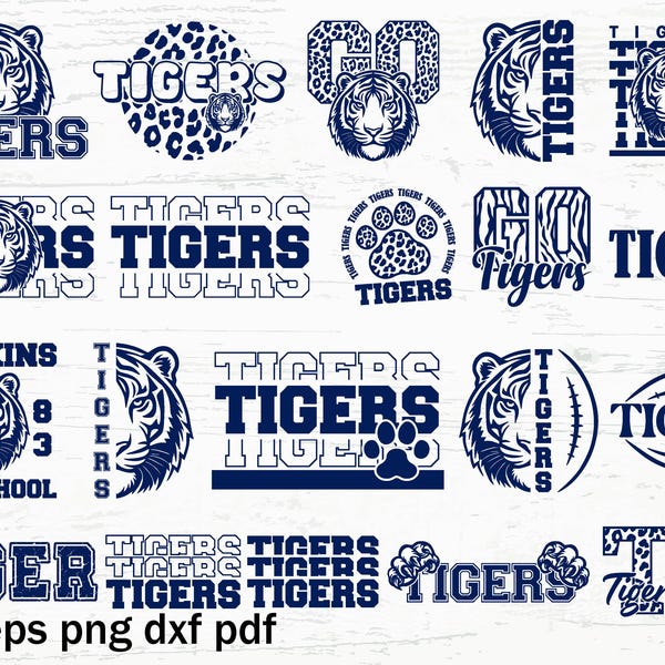 Tiger SVG Bundle: Schul Spirit Shirt Designs (Digitaler Download)
