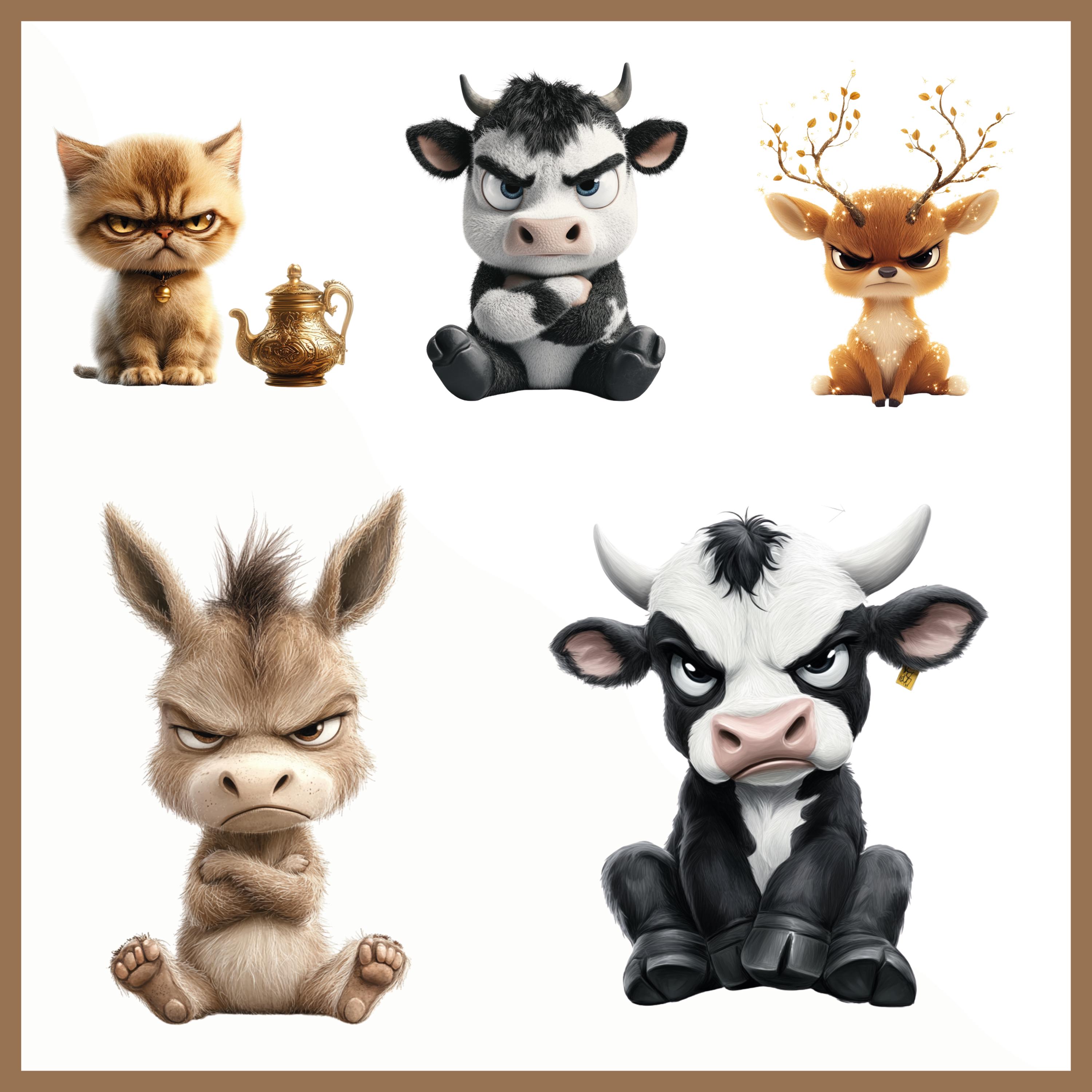 Grumpy Animals Clipart | Funny Angry PNG, Fantasy Creatures (80 PNG ...