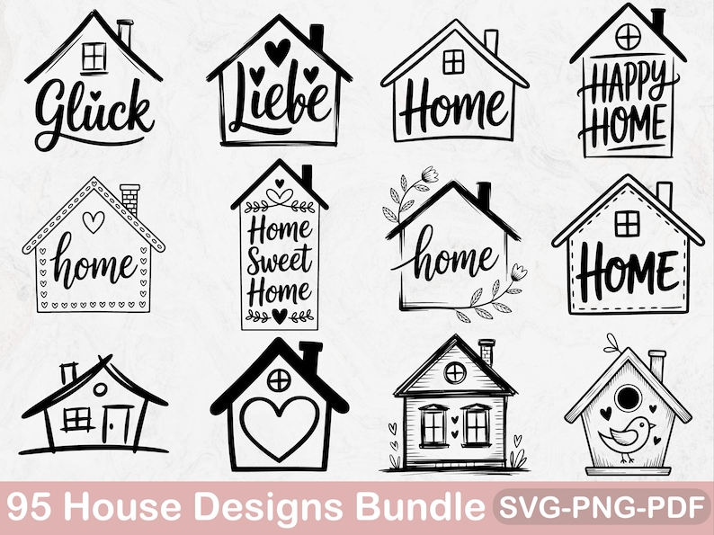House SVG Bundle | Home Decor Clipart, Cricut Cut Files (95 Designs) - Etsy