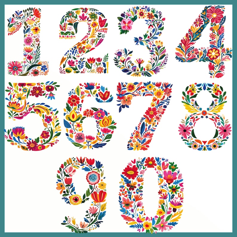 Otomi Art Clipart Bundle, Mexican Folk Floral PNG Set (163 Files) - Etsy
