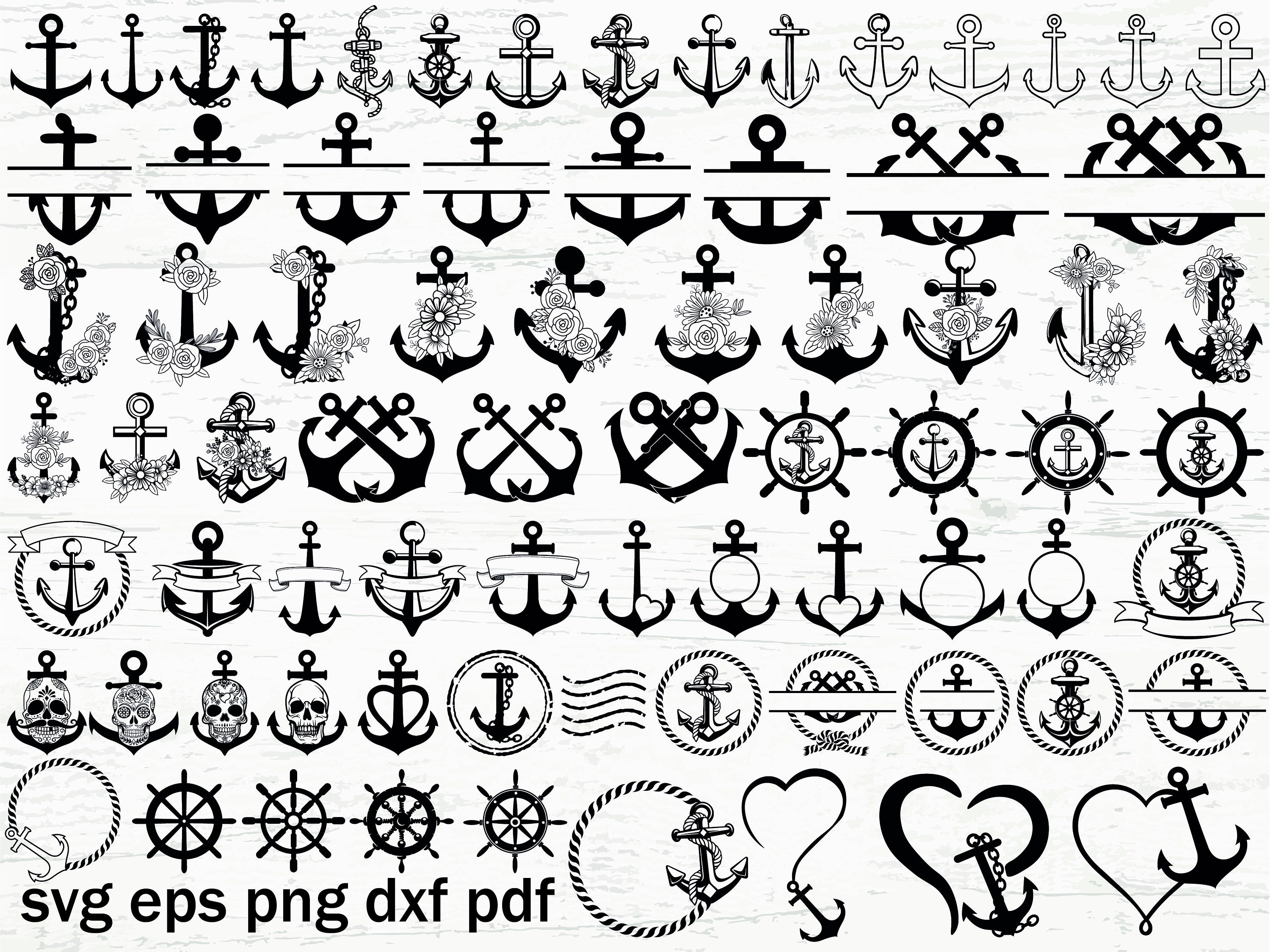 Anchor Big SVG Bundle, Anchor Svg, Nautical Svg, Anchor Clipart, Anchor ...