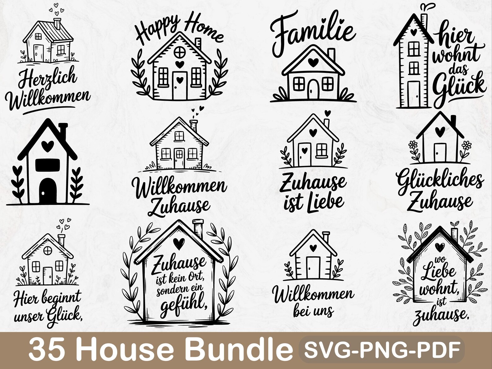 35 House Bundle SVG, PNG, PDF Clipart (instant Download) - Etsy