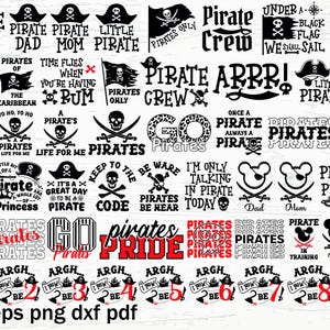 Pirate SVG, Pirate Bundle, Pirate Cut Files, Pirate Silhouette, Pirate Ship Svg, Pirate Crew Svg, Pirate Birthday Svg, Little Pirate Svg