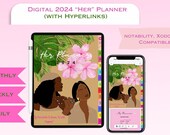 2024 Pink Digital HER Planner, Notability Xodo Etc, Monthly Weekly Daily Planner, iPad iPhone Planner, Hyperlinked PDF, Pink Digital Planner