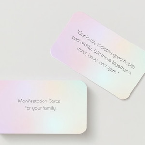 20 cartes-éclair de manifestation pour les familles | Jeu d'affirmations pour une parentalité positive et des liens familiaux | Résolution du Nouvel An 2025