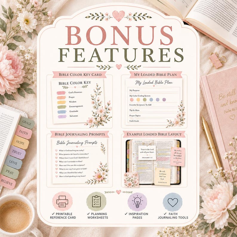 Loaded Bible Starter Guide Printable PDF | Bible Journaling Guide | Christian Women Bible Study | Faith Journal Ideas image 7