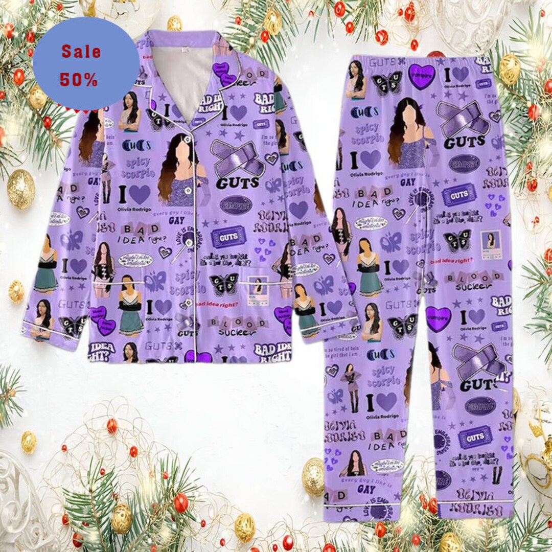 Olivia Rodrigo Guts New Album Pajamas Setolivia Rodrigo Women Etsy