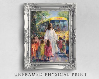 Jesus Christ Teaches Children Art Print on Paper: Christian Home Decor