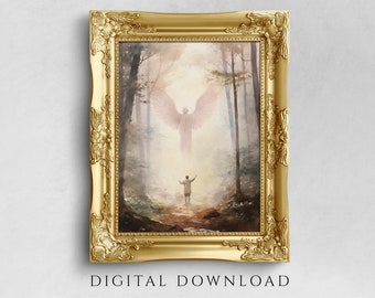 Joseph Smith and Angel Moroni Watercolor Art Print (Digital Download)