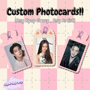 Cartões fotográficos K-Pop personalizados (qualquer banda, qualquer artista, suas imagens)