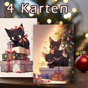 Cartes postales de Noël chats : Salutations parfaites !