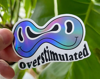 Silly Overstimulated ADHD Sticker for Anxiety, AudHD, Mental Health Awareness, Cute Stickers for Waterbottle and Laptop, Neurodiversity