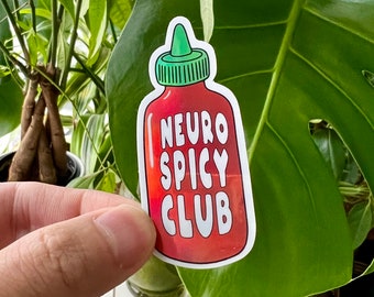 Neurospicy Club ADHD Sticker for Neurodivergent, Mental Health Awareness, Cute Stickers for Waterbottle and Laptop