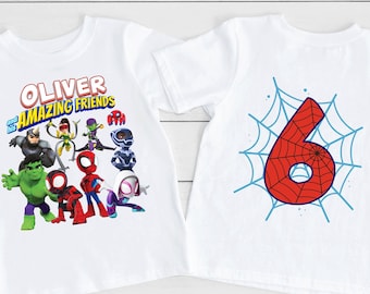 Spidey and His Amazing Friends Birthday Shirt, Custom Toddler Tee