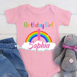 Girl birthday shirt, Rainbow birthday shirt