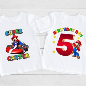 Super Mario Shirt, Custom Super Mario T-Shirt, Mario Birthday Shirt, Mario Gaming shirt, Toddler Birthday Shirt