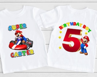 Super Mario Shirt, Custom Super Mario T-Shirt, Mario Birthday Shirt, Mario Gaming shirt, Toddler Birthday Shirt