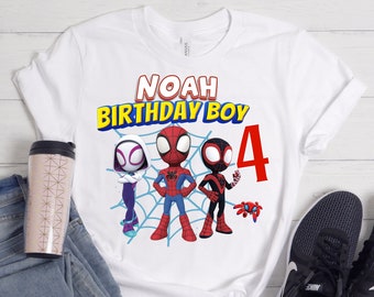 Custom Spidey Birthday T-shirt, Spidey T-shirt, Spidey and His Amazing Friends Shirt, Custom birthday shirt, Family Birthday Matching Shirt