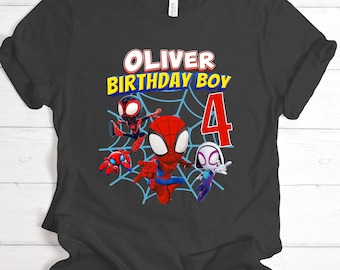 Spidey Birthday Boy Shirt, Custom Spidey and His Amazing Friends Shirt, Spidey Birthday T-shirt, Spidey Shirt, Custom Toddler Birthday Shirt