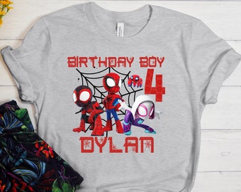 Spidey and His Amazing Friends Shirt, Spidey Birthday T-shirt, Spidey T-shirt,  Custom Toddler Birthday shirt, Family Birthday Shirt