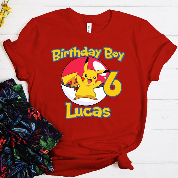 Pokemon Birthday Shirt, Pikachu T-shirt, Pokemon Shirt, Custom Birthday Boy Shirt, Toddler Birthday shirt, Custom Family Birthday Shirt