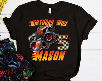Monster Truck birthday T-shirt, Custom Boy birthday shirt, Toddler Birthday Shirt, Monster trucks Shirt, Family Matching Shirt