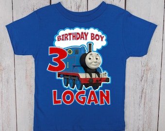 Personalized Thomas The Train Birthday Shirt, Thomas Birthday T-shirt, First Birthday Shirt, Custom Birthday Boy Train Shirt, Birthday Gift