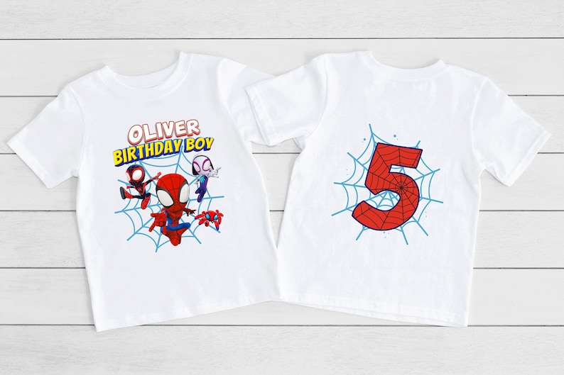 Spidey and His Amazing Friends Shirt, Custom Spidey Birthday T-shirt, Spidey Characters Shirt, Spidey Shirt, Custom Toddler Birthday Shirt