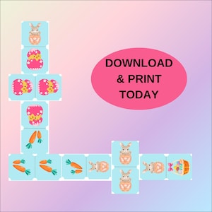 Digitale Domino-Karten für Spaß und LernenSofortiger Download Familienspiele für Kinder Erwachsene Homeschool Party Klassenzimmer Aktivität