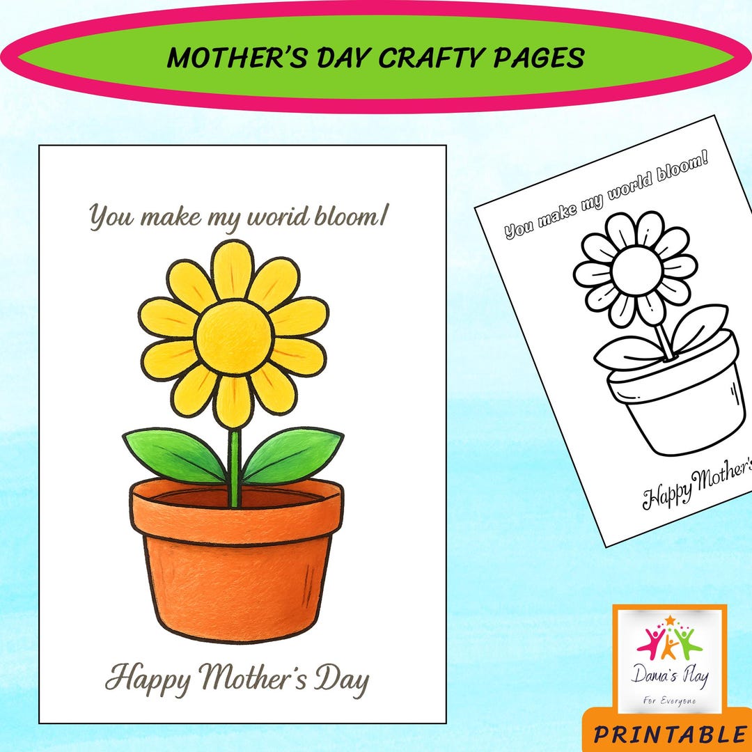Mother's Day Crafty Pages: Printable Fun Activity for Kids (digital ...