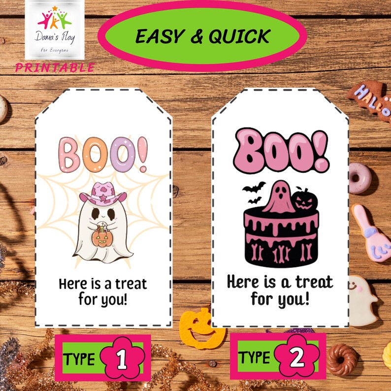 Spooky Boo Digital Halloween Gift Tags | Printable Party Labels - Etsy