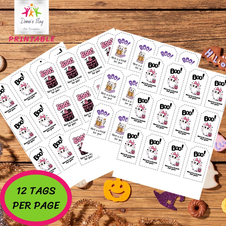 Spooky Boo Digital Halloween Gift Tags | Printable Party Labels - Etsy