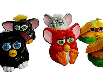 Lot of 7 Vintage 1998 & 2001 McDonald’s Happy Meal Collectible Furby Collectible  Classic Toys