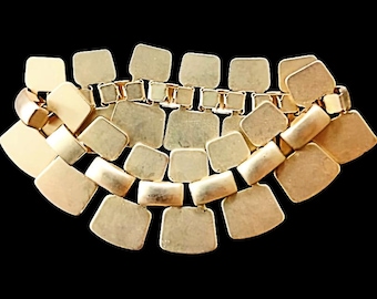 Unique Vintage 70s Metal Bracelet 8.25&quot;