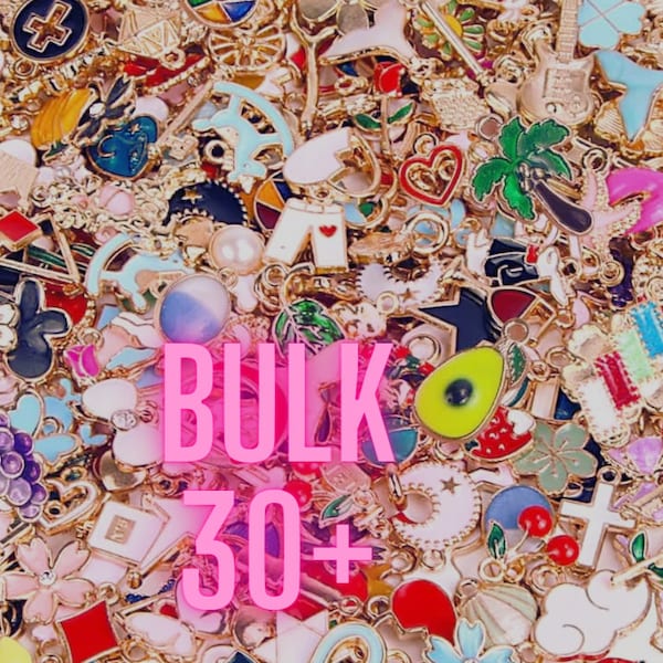 Bulk Wholesale Lot Assorted Style Random Multicolor Gold Enamel Silver Charms for DIY Bracelet Necklace Handmade Jewelry Making Accessories