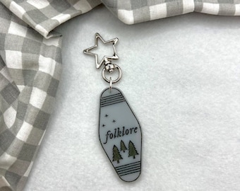 Folkloristische acrylsleutelhanger: motelstijl met zilveren stersluiting