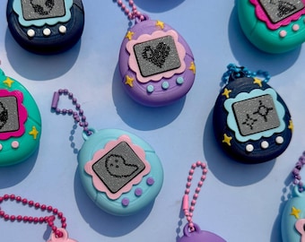 Retro Virtual Pet Fidget Clicker 3D Printed Keychain