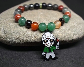 Jason Vorhees Aventurine & Crystal Bracelet