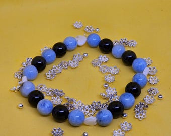 Pulsera de obsidiana negra y cristal de celestina: Conexión espiritual